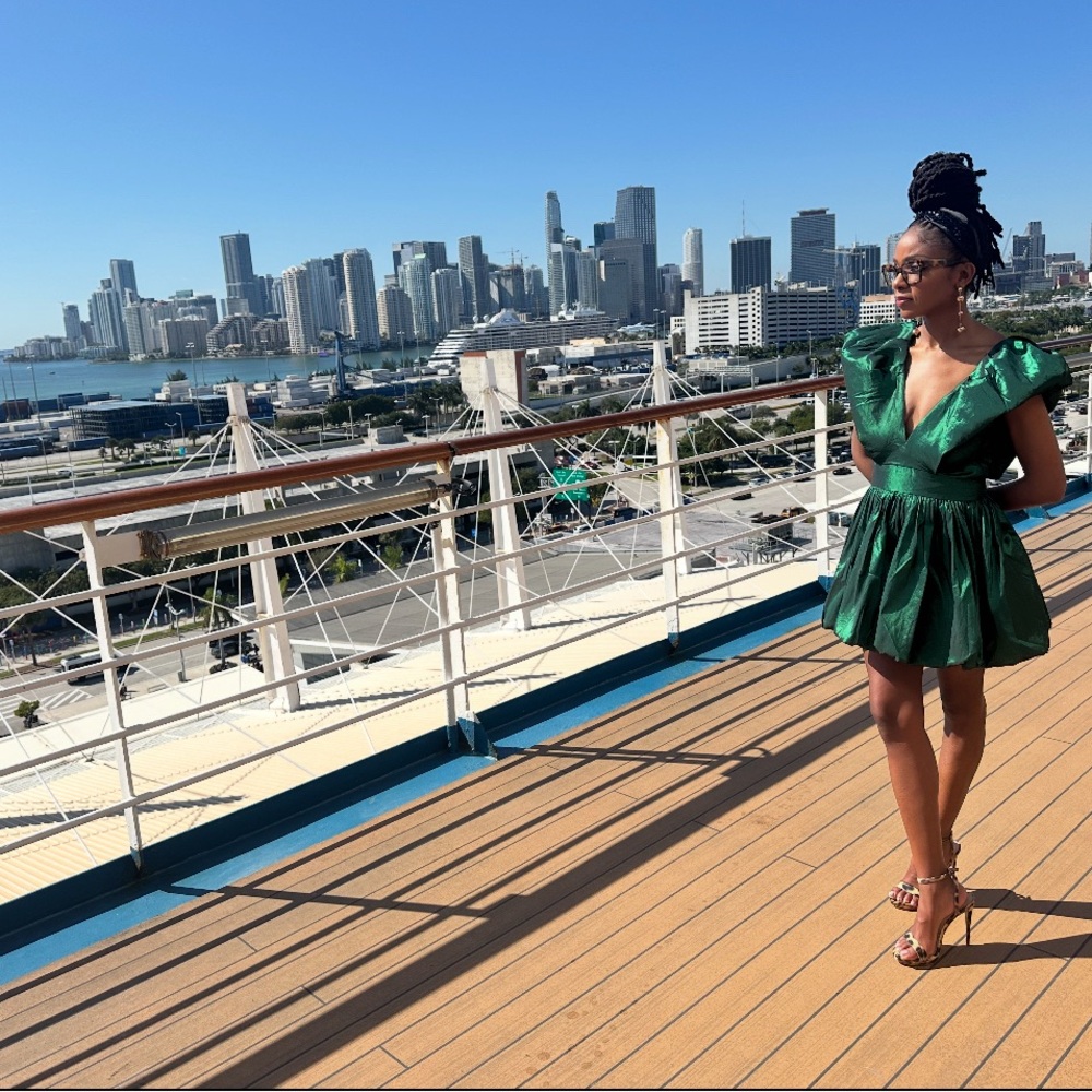 Emerald Green Ruffled Dress